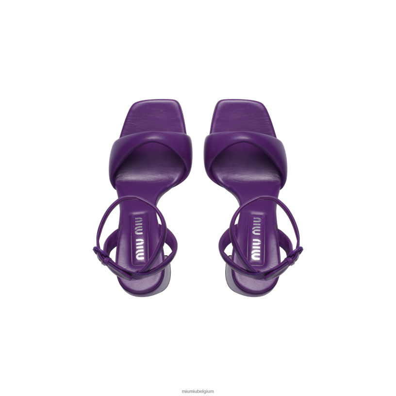 Miu Miu petunia paarsleren sandalen N8F6L222 schoenen