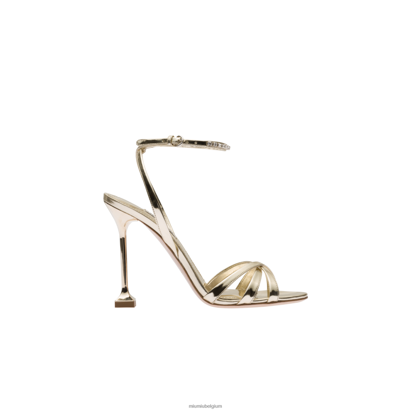 Miu Miu pyrietmetalen leren sandalen N8F6L258 schoenen