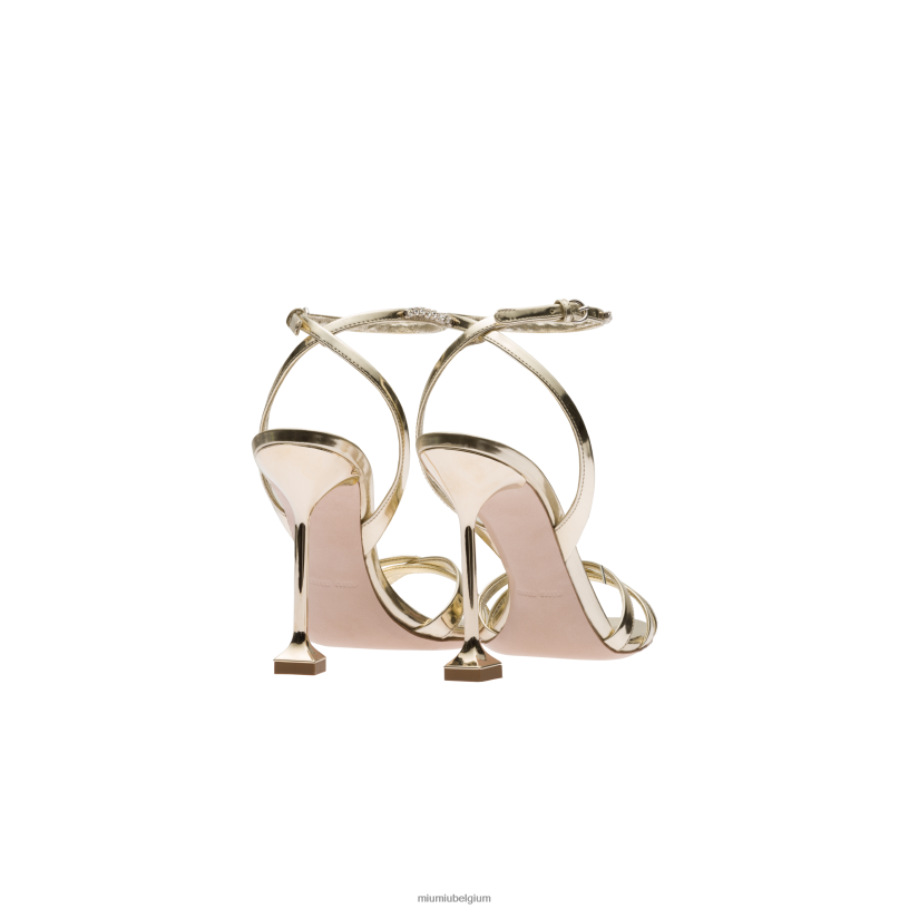 Miu Miu pyrietmetalen leren sandalen N8F6L258 schoenen