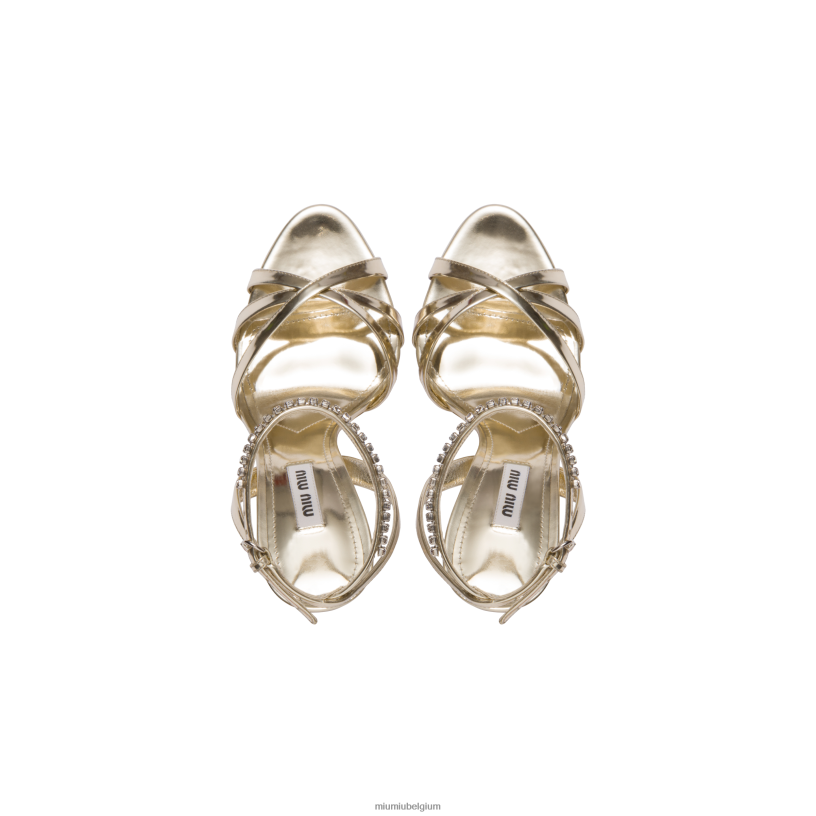 Miu Miu pyrietmetalen leren sandalen N8F6L258 schoenen