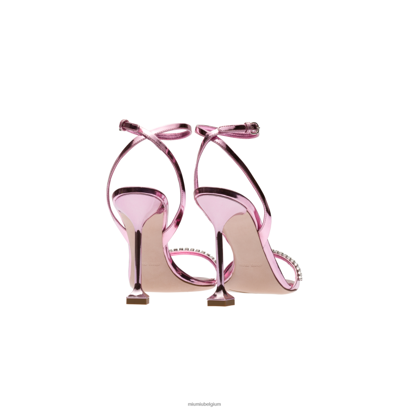 Miu Miu rozemetalen leren sandalen N8F6L259 schoenen
