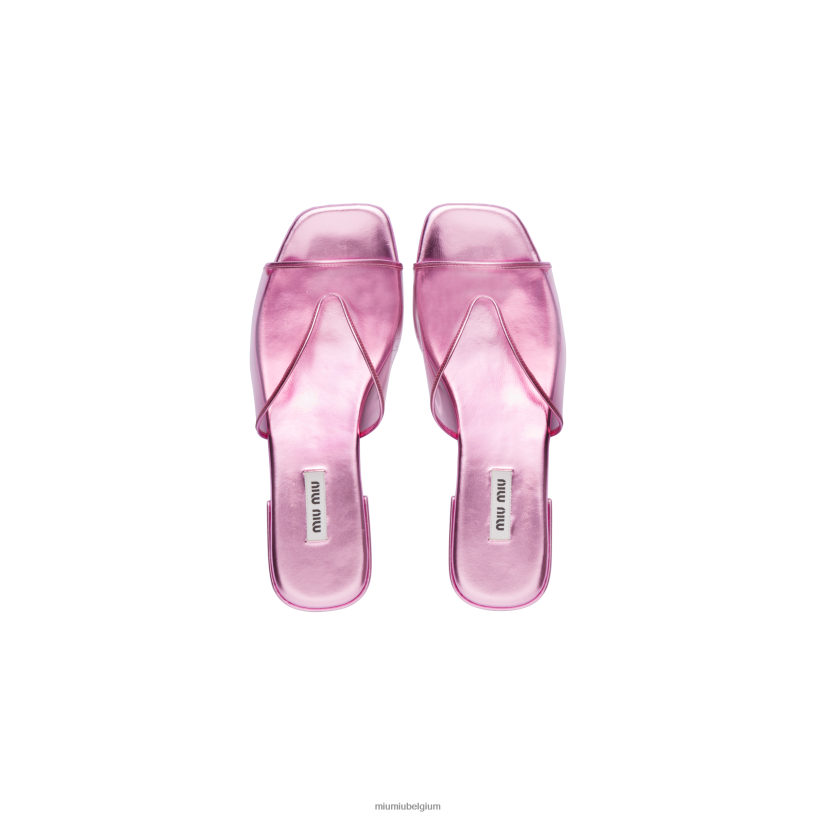 Miu Miu rozesandalen van plexiglas en metallic leer N8F6L245 schoenen