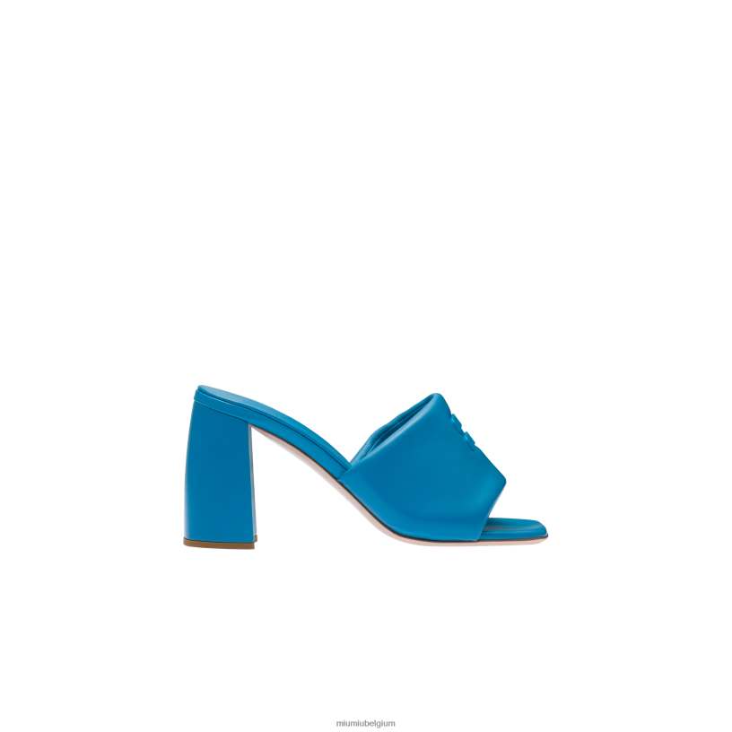Miu Miu saffierblauwleren sandalen N8F6L226 schoenen