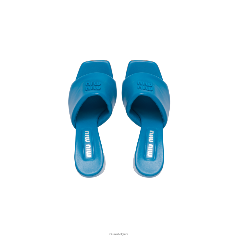 Miu Miu saffierblauwleren sandalen N8F6L226 schoenen