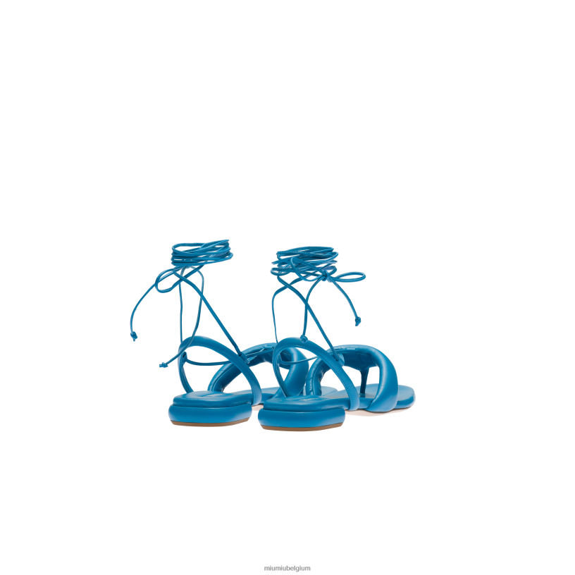 Miu Miu saffierblauwleren teenslippers N8F6L228 schoenen