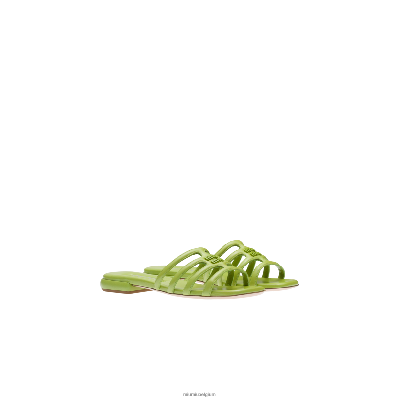 Miu Miu varen groenleren sandalen N8F6L220 schoenen