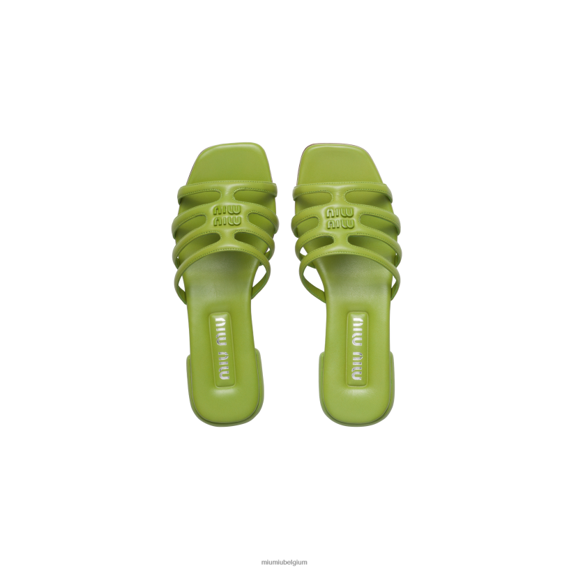 Miu Miu varen groenleren sandalen N8F6L220 schoenen