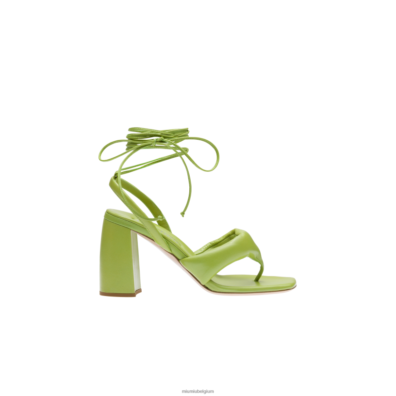 Miu Miu varen groenleren teenslippers N8F6L230 schoenen