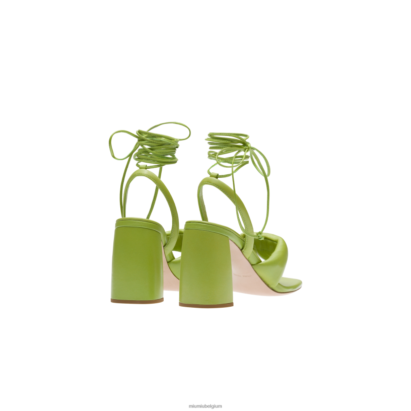 Miu Miu varen groenleren teenslippers N8F6L230 schoenen