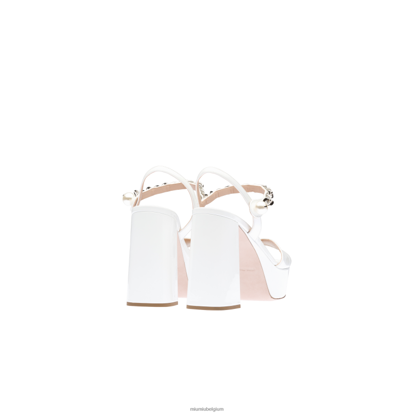 Miu Miu witplateausandalen van lakleer N8F6L243 schoenen