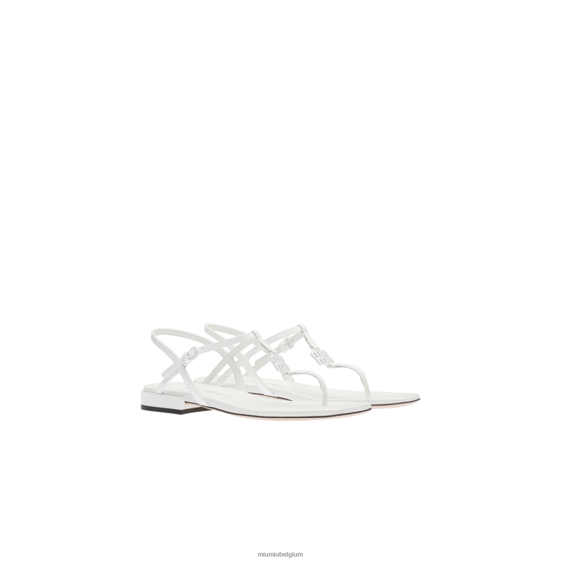 Miu Miu witsandalen met lakleren teenslippers N8F6L213 schoenen