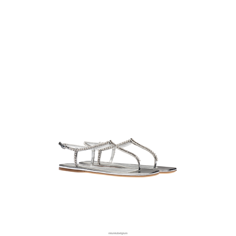 Miu Miu zilverTeensandalen van metallic technische stof N8F6L264 schoenen