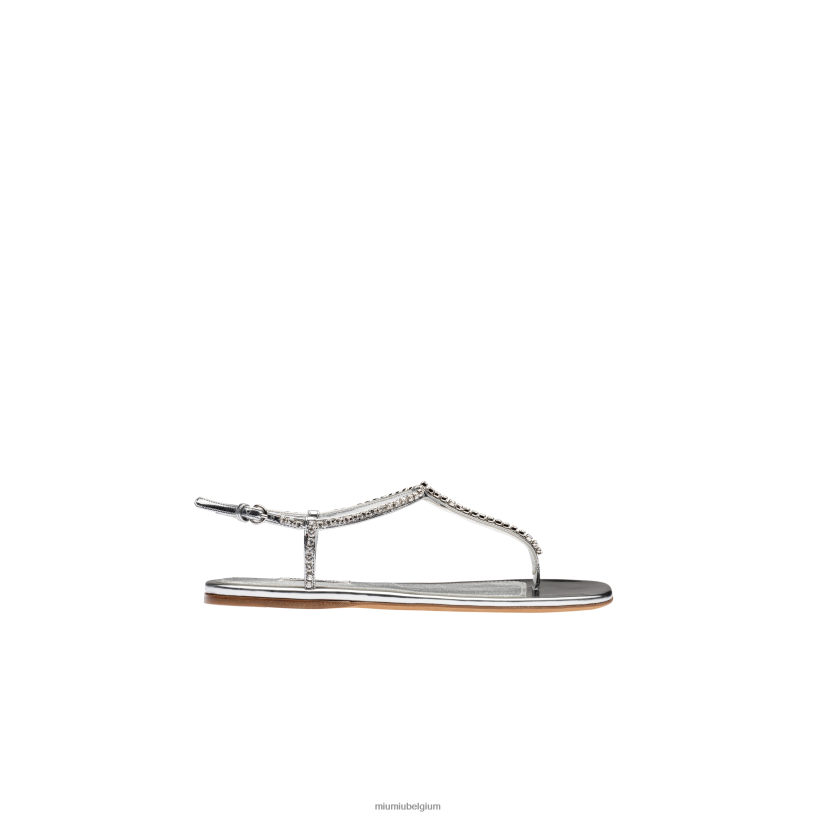 Miu Miu zilverTeensandalen van metallic technische stof N8F6L264 schoenen