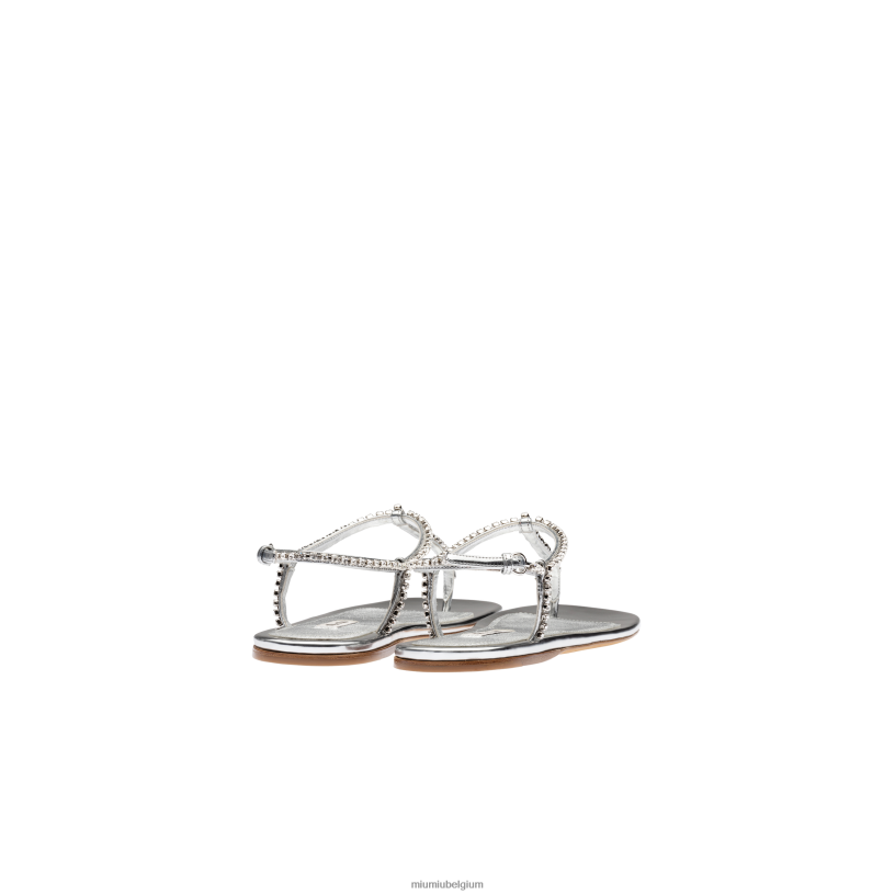 Miu Miu zilverTeensandalen van metallic technische stof N8F6L264 schoenen