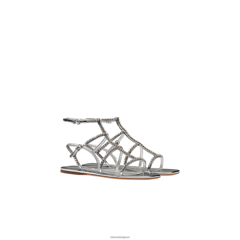 Miu Miu zilversandalen van metallic technische stof N8F6L261 schoenen