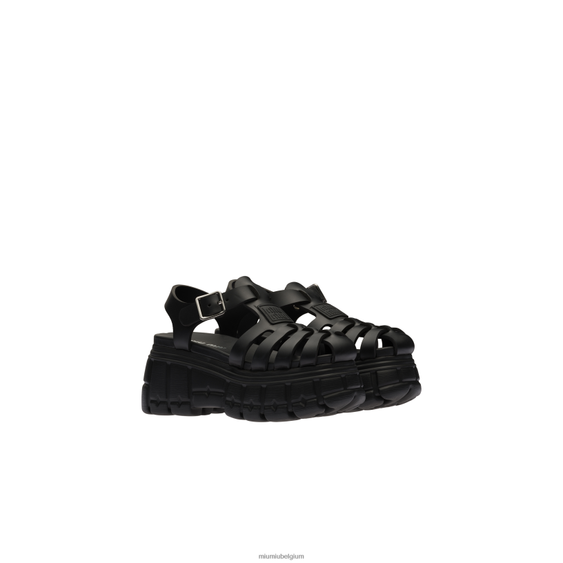 Miu Miu zwarteva platform sandalen N8F6L251 schoenen