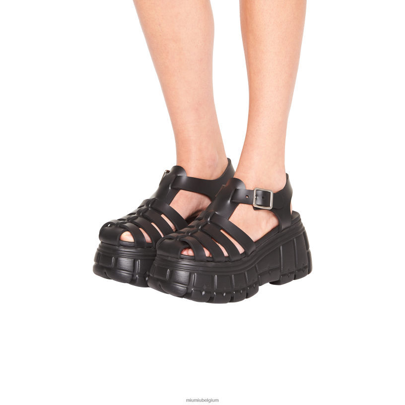 Miu Miu zwarteva platform sandalen N8F6L251 schoenen