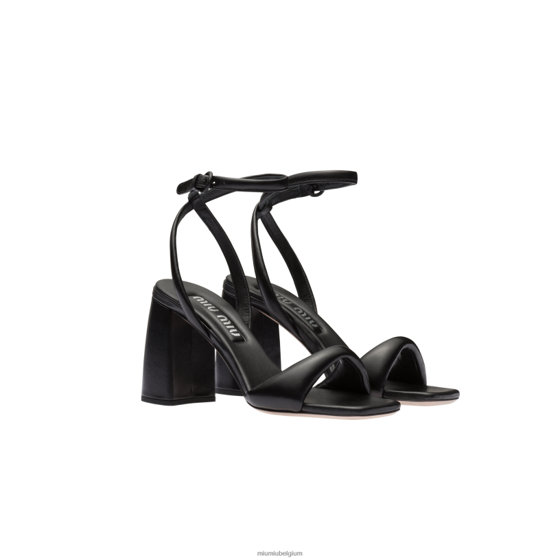 Miu Miu zwartleren sandalen N8F6L221 schoenen