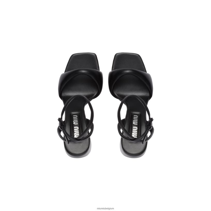 Miu Miu zwartleren sandalen N8F6L221 schoenen