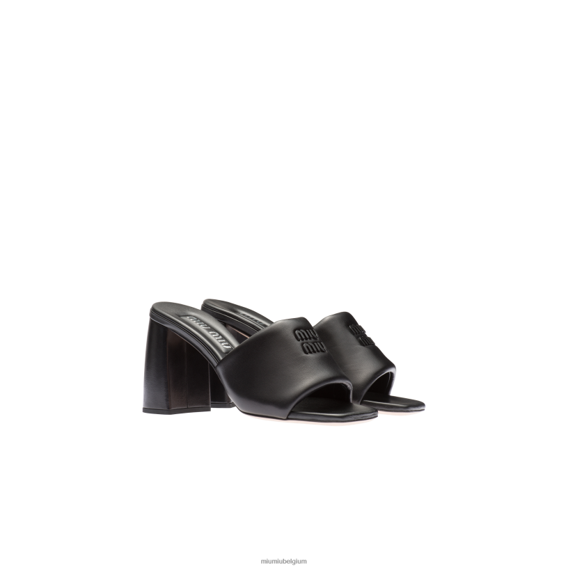 Miu Miu zwartleren sandalen N8F6L224 schoenen
