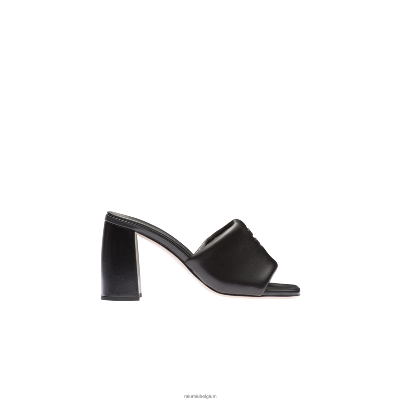 Miu Miu zwartleren sandalen N8F6L224 schoenen