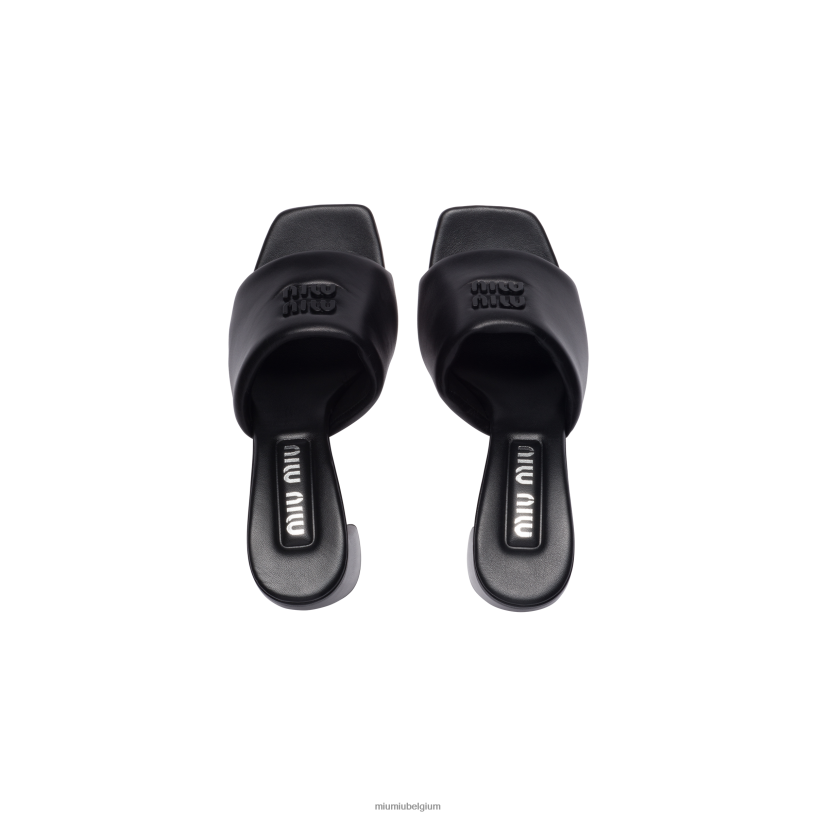 Miu Miu zwartleren sandalen N8F6L224 schoenen
