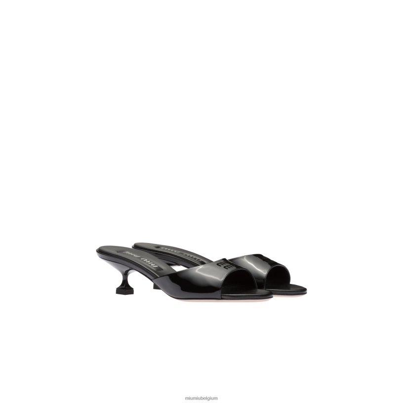 Miu Miu zwartsandalen van lakleer N8F6L214 schoenen