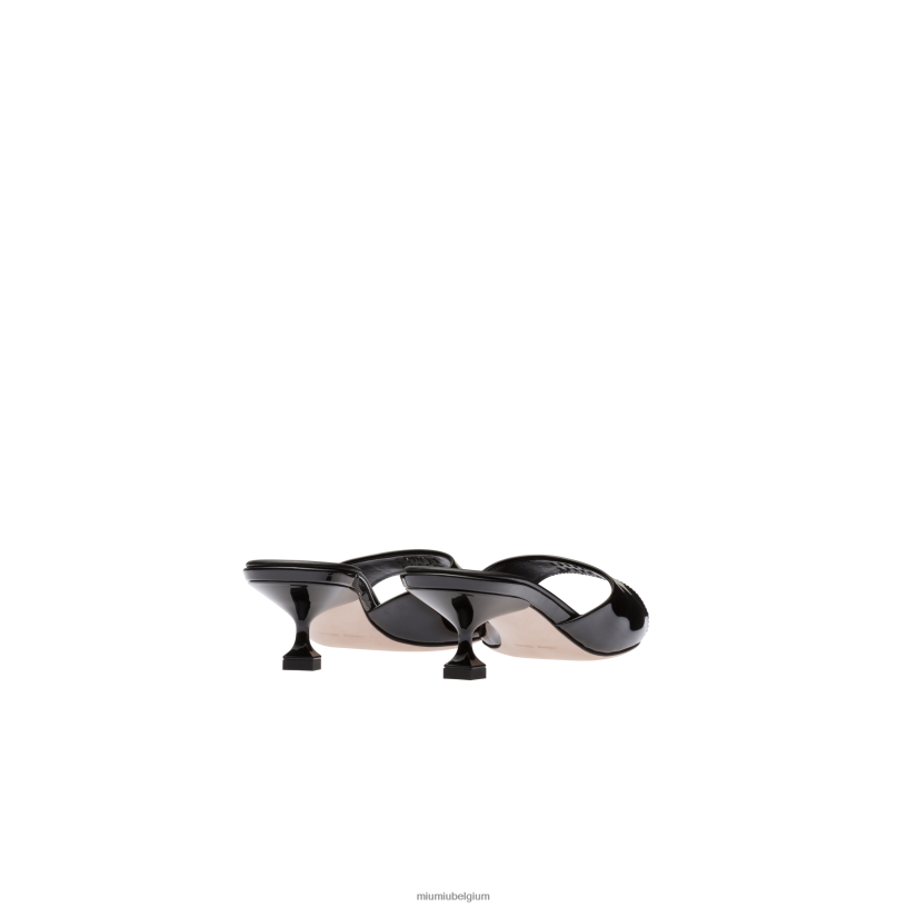 Miu Miu zwartsandalen van lakleer N8F6L214 schoenen