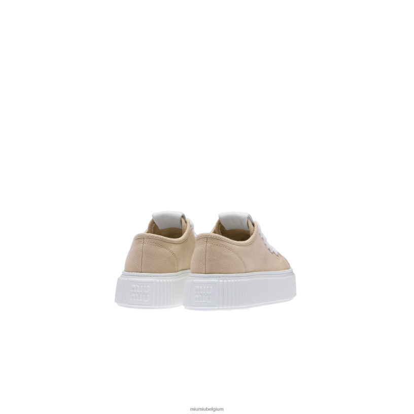 Miu Miu koloniaal beigespijkersneakers N8F6L296 schoenen