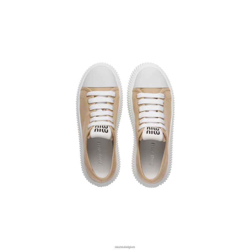 Miu Miu koloniaal beigespijkersneakers N8F6L296 schoenen