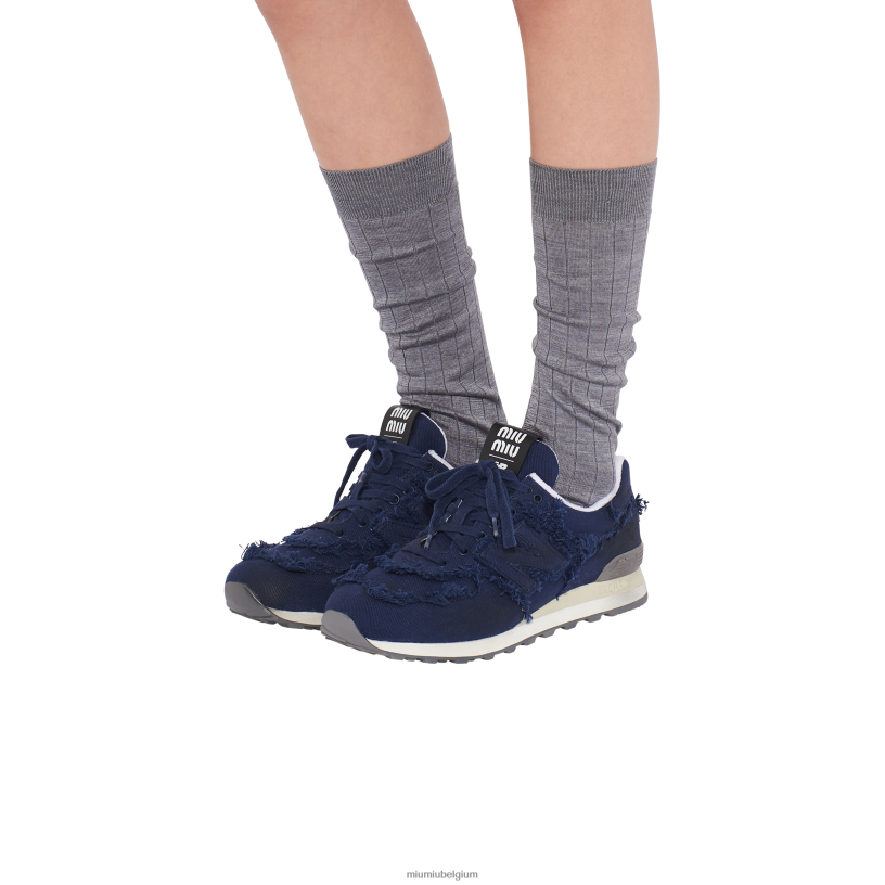 Miu Miu koningsblauwspijkersneakers N8F6L301 schoenen