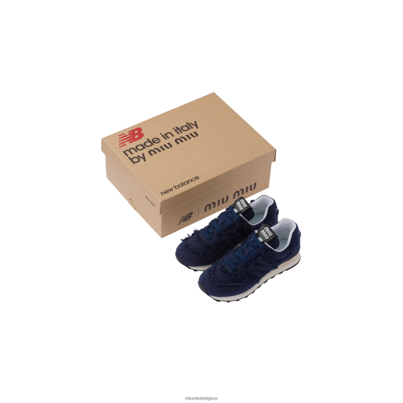 Miu Miu koningsblauwspijkersneakers N8F6L301 schoenen