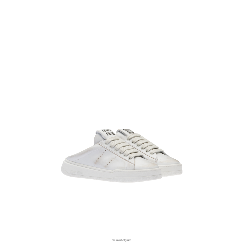 Miu Miu witgebleekt leren sneakers N8F6L290 schoenen
