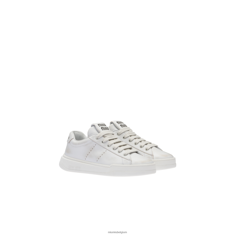 Miu Miu witgebleekt leren sneakers N8F6L292 schoenen