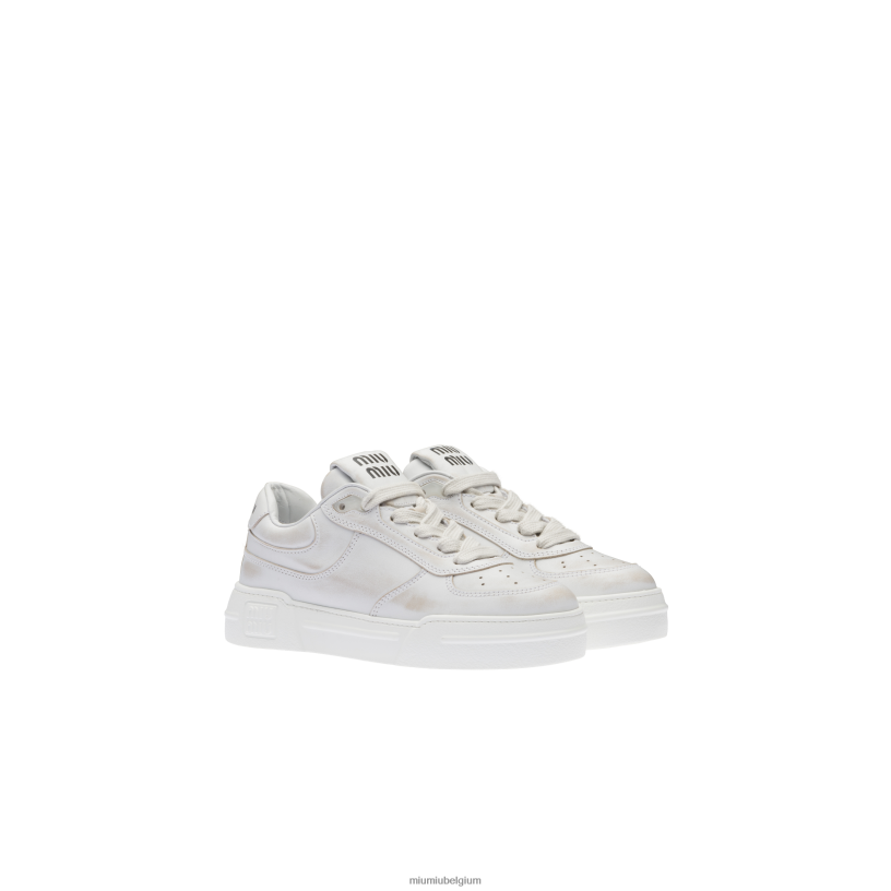 Miu Miu witgebleekt leren sneakers N8F6L295 schoenen