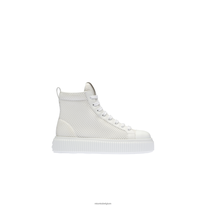 Miu Miu withoge mesh-sneakers met plateauzolen N8F6L302 schoenen