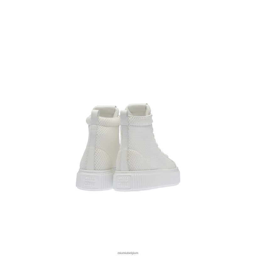 Miu Miu withoge mesh-sneakers met plateauzolen N8F6L302 schoenen