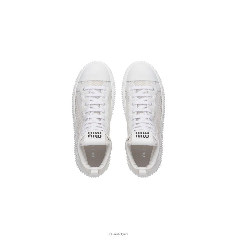 Miu Miu withoge mesh-sneakers met plateauzolen N8F6L302 schoenen