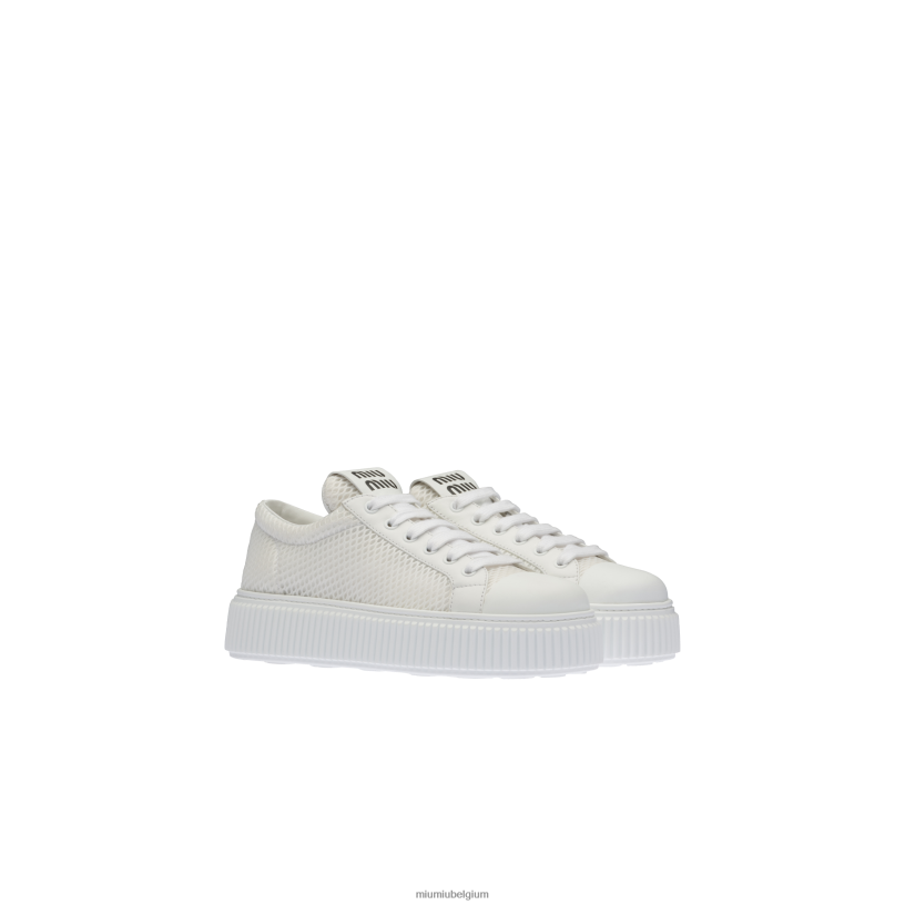 Miu Miu witmesh-sneakers met plateauzolen N8F6L303 schoenen