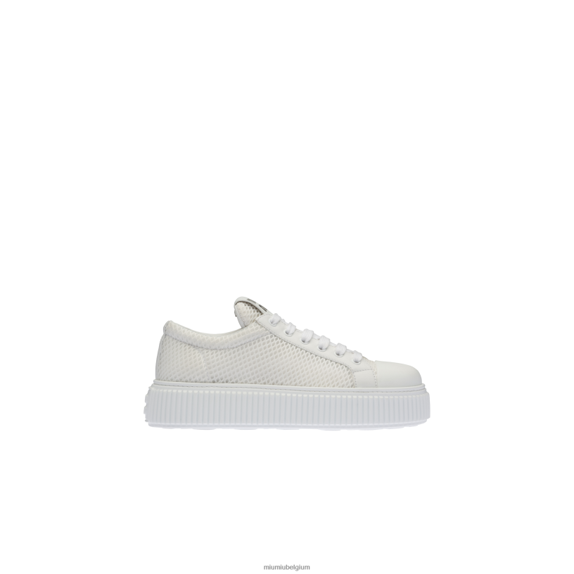 Miu Miu witmesh-sneakers met plateauzolen N8F6L303 schoenen