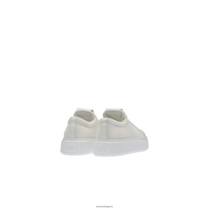 Miu Miu witmesh-sneakers met plateauzolen N8F6L303 schoenen