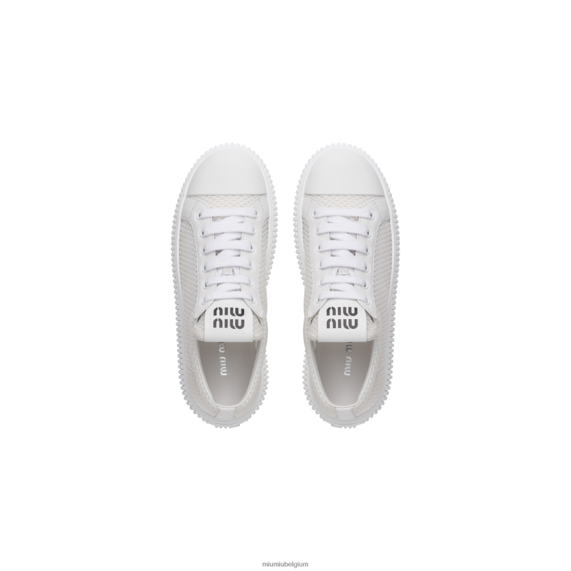 Miu Miu witmesh-sneakers met plateauzolen N8F6L303 schoenen