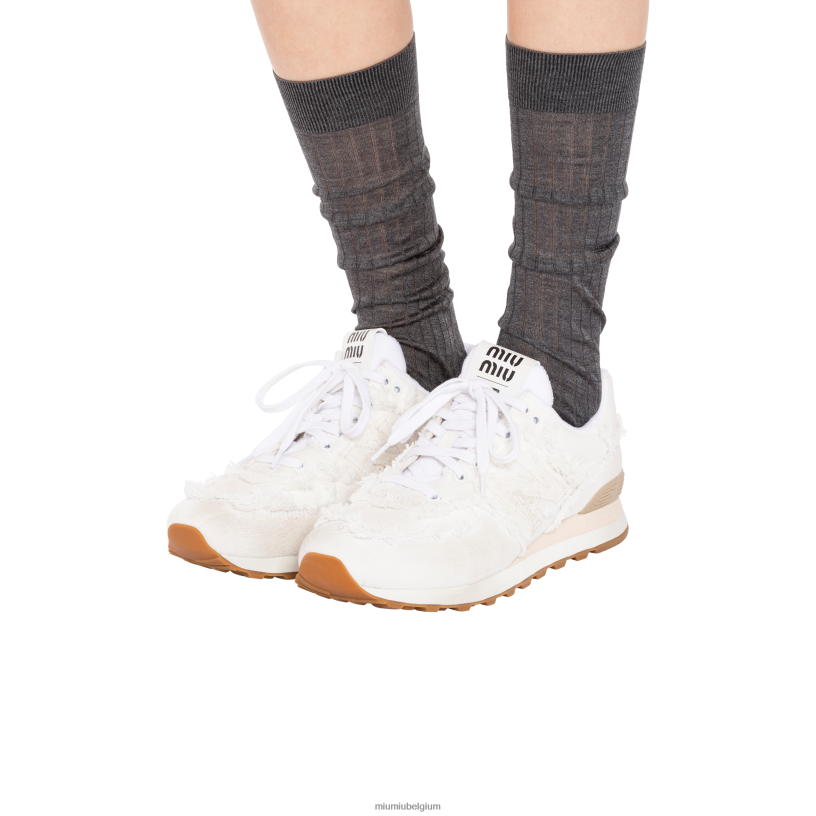 Miu Miu witspijkersneakers N8F6L299 schoenen
