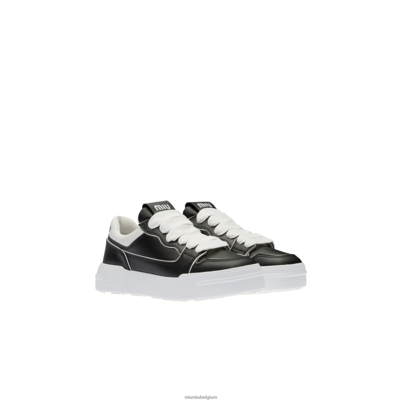 Miu Miu zwart witleren sneakers N8F6L294 schoenen