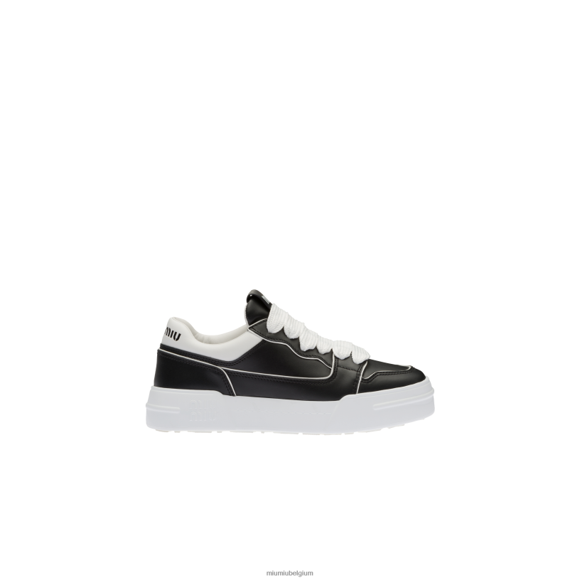 Miu Miu zwart witleren sneakers N8F6L294 schoenen