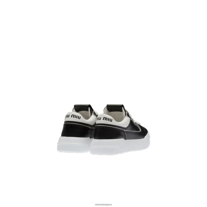 Miu Miu zwart witleren sneakers N8F6L294 schoenen