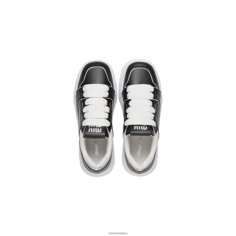 Miu Miu zwart witleren sneakers N8F6L294 schoenen