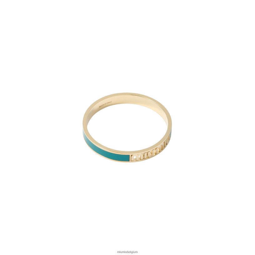 Miu Miu Pauw blauwgeëmailleerde metalen armband N8F6L1332 juwelen