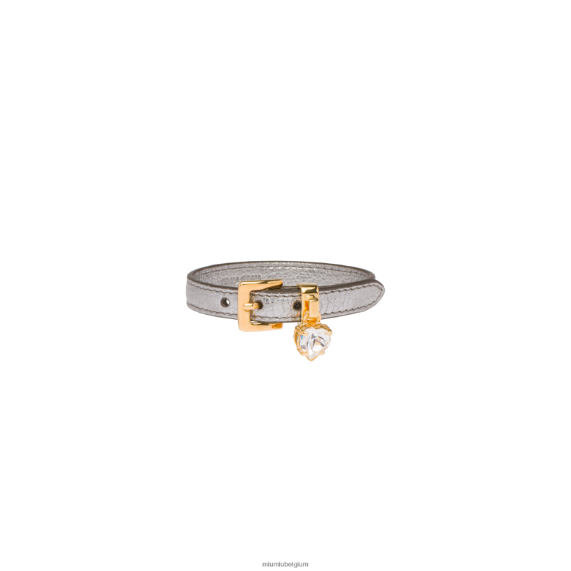 Miu Miu chroommadras lederen armband N8F6L1363 juwelen