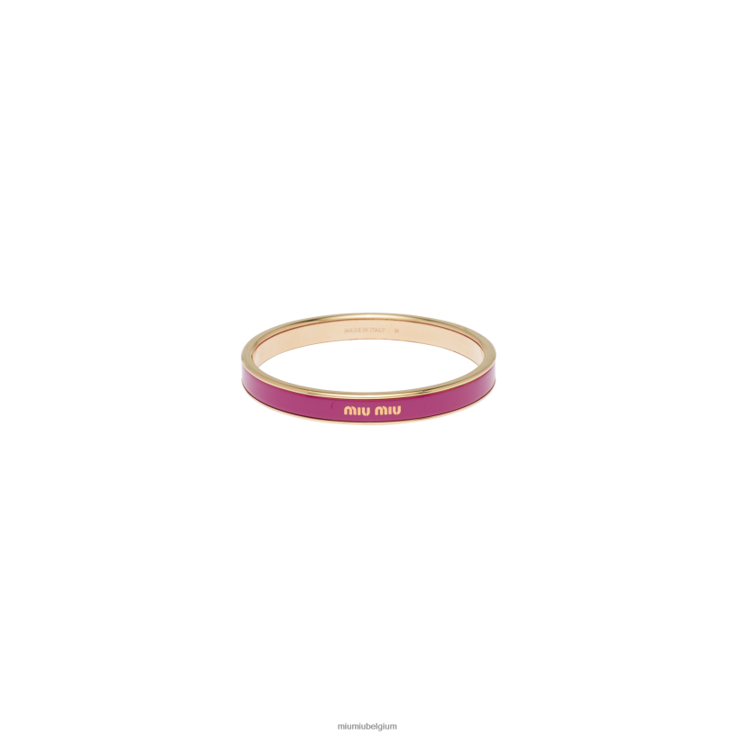 Miu Miu fuchsiageëmailleerde metalen bangle armband N8F6L1336 juwelen